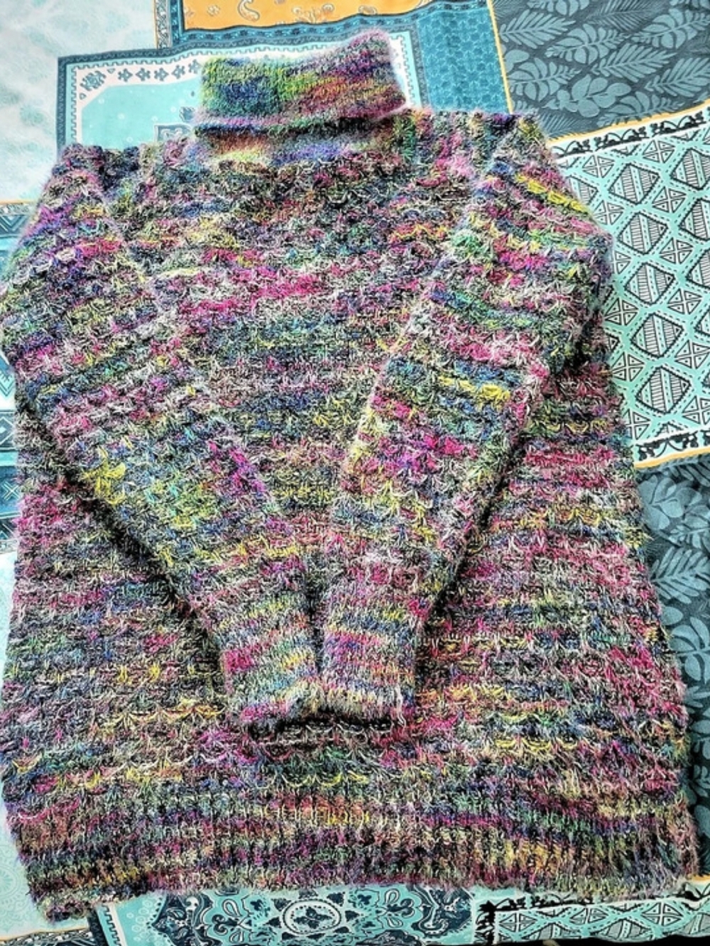 NWOT Multicolor Textured Crew Neck Sweater.